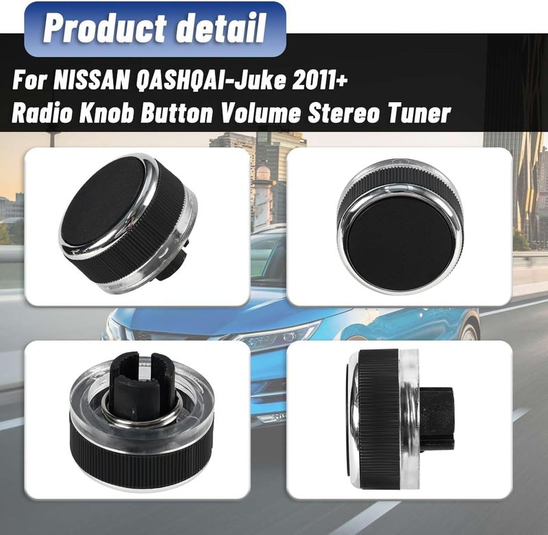 OICCTBF Radio Knob Button Volume Stereo Tuner Power Connect, Stereo Audio Volume Radio Tuner Control Switch Knob Ring for Nissan Qashqai, Juke - Image 5